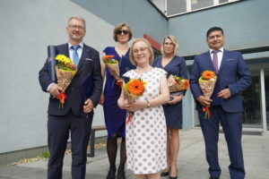 Ocenený tím Ing. Ľudovíta Škultétyho, DrSc. z Biomedicínskeho centra SAV, v. v. i.: Mgr. Eva Špitalská, PhD., RNDr. Zuzana Sekeyová, PhD., Ing. Katarína Palkovičová, a Mgr. Marco Quevedo Diaz, PhD..