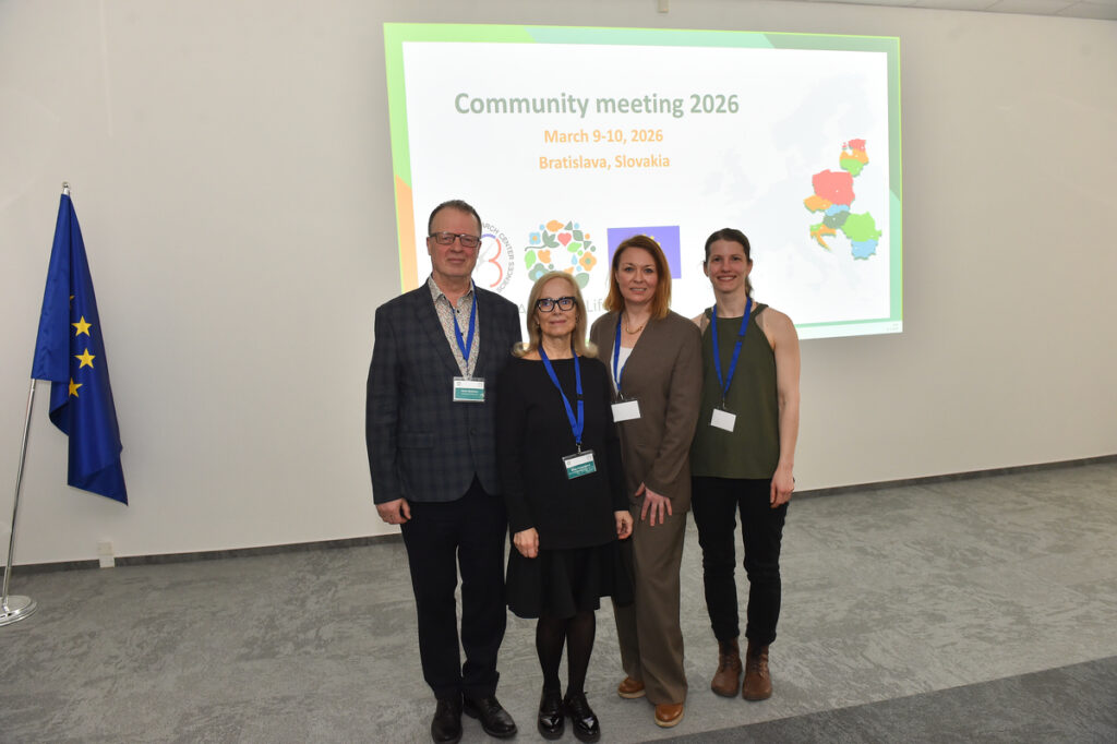 From left A4L President Toivo Maimets, Director General of BMC SAS Silvia Pastorekova, A4L Secretary General Nikola Kostlanova and A4L_BRIDGE Project Lead Eliška Handlířová.
