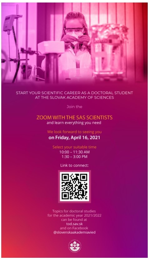 Leaflet promoting online meeting “ZOOM with the SAS scientists”