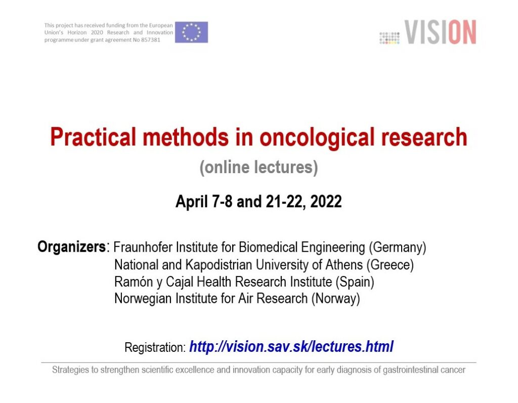 Plagát k podujatiu projektu VISION. Info...