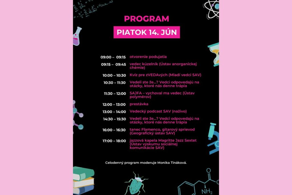 program My sme SAV 2024 v piatok 14. júna 2024