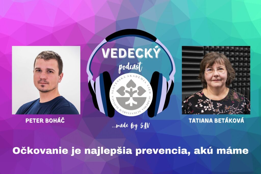 Plagát Vedeckého podcastu SAV, na ktorom...